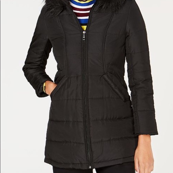 Maralyn & Me Jackets & Blazers - Faux-fur trim hooded long puffer coat Maralyn & Me Jackets & Blazers - Faux-fur trim hooded long puffer coat
